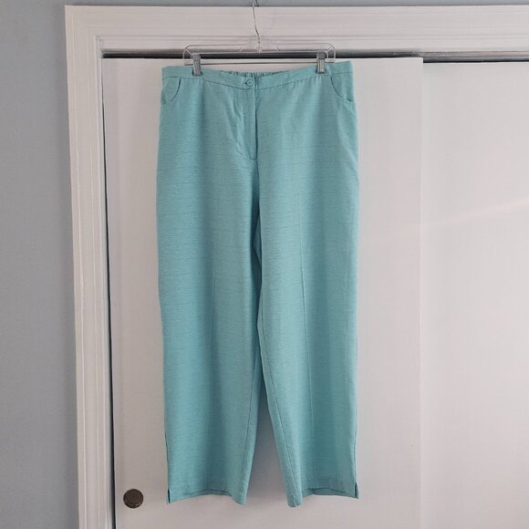 Sag Harbor 100% Silk Textured Blue Dress Pants Size 18 - Picture 1 of 9